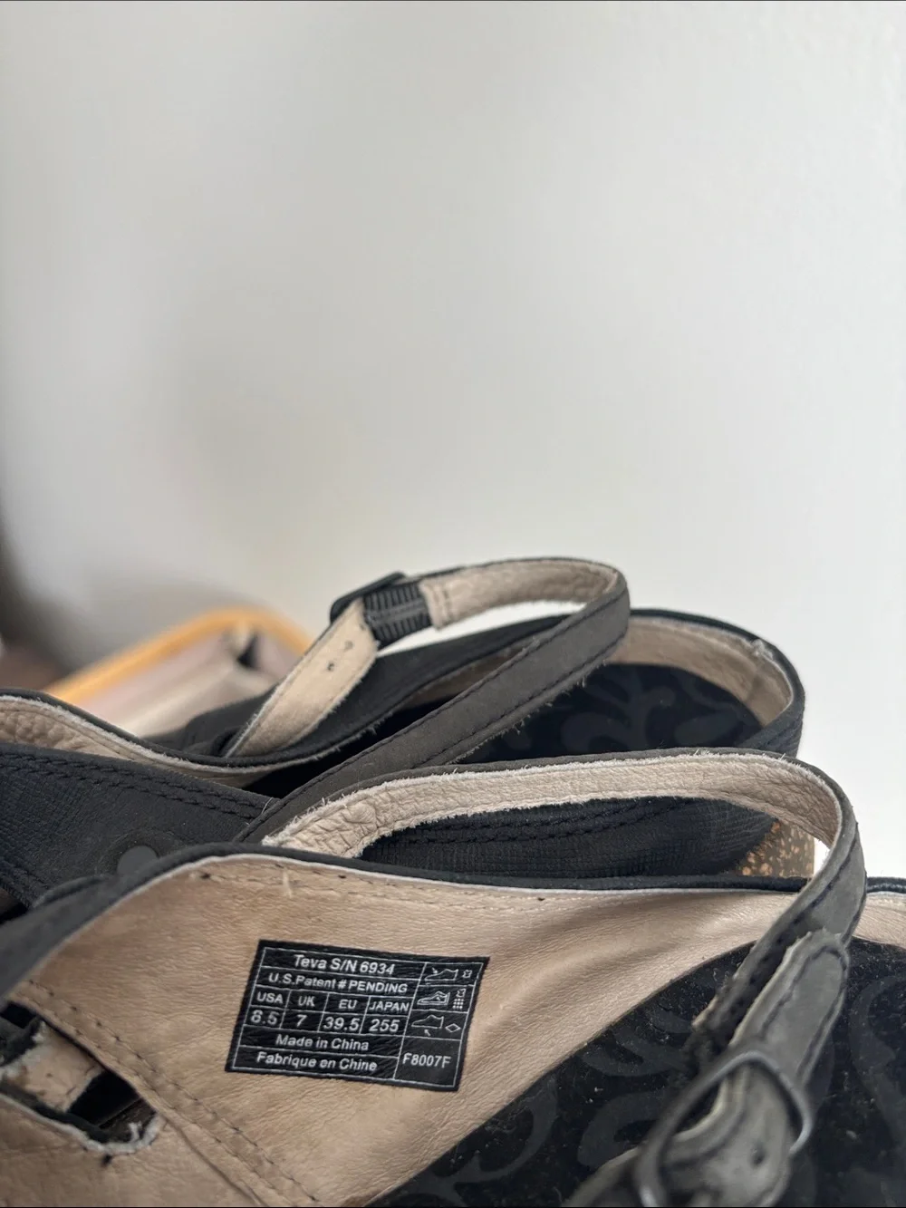 TEVA 6934 Ventura US 8.5 Black Smooth Leather Casual Slingback Clog Shoes - Picture 5 of 8